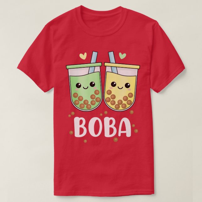 Boba Milk Tea Kawaii Cute Boba Tapioca Balls Girls T-Shirt (Design Front)