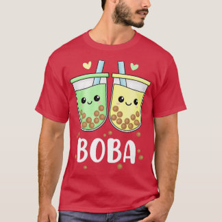 Boba Milk Tea Kawaii Cute Boba Tapioca Balls Girls T-Shirt