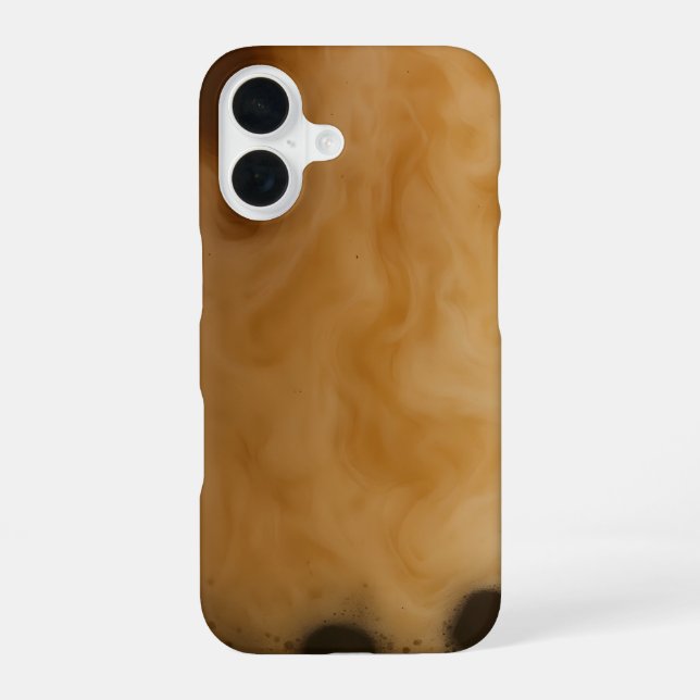 Boba milk tea texture photo iPhone 16 case (Back)