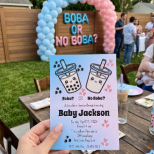 Boba or No Boba Bubble Tea Boba Gender Reveal Invitation