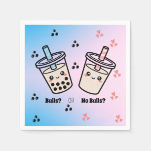 Boba or No Boba? Bubble Tea Boba Gender Reveal Napkin