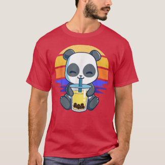Boba Panda Drinking Boba Tea Bubble Panda Kawaii J T-Shirt