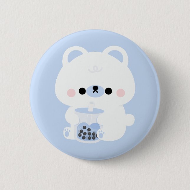 Boba Polar Bear 6 Cm Round Badge (Front)