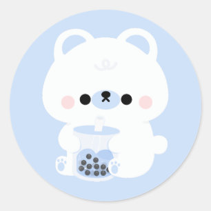 Boba Polar Bear Classic Round Sticker