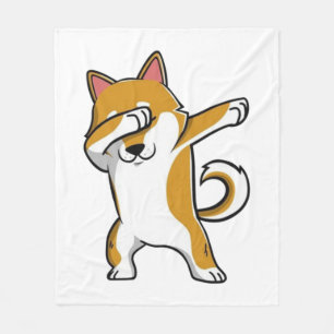 Boba Shiba Boba Shiba Boba Shiba Fleece Blanket