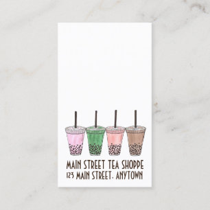 Boba Taiwanese Bubble Tea Shop Teahouse Café Cups Business Card