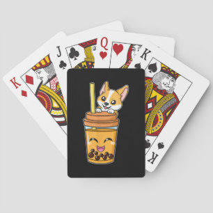 Boba Tapioca Pearls Bubble Milk Tea Drink Corgi Playing Cards