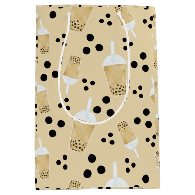 Boba Tea and Dots - Cream Gift Bag (Front)