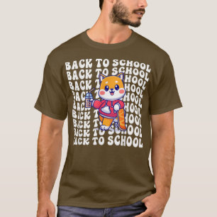 Boba Tea Back To School Shiba Inu Happy First Day T-Shirt