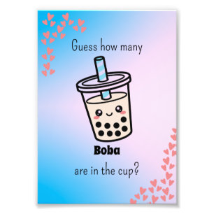 Boba Tea Boba Gender Reveal Game Sign