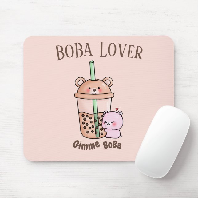 Boba Tea , Bubble milk tea Mouse Mat (With Mouse)