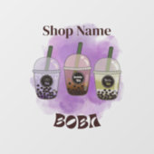 Boba Tea , Bubble milk tea Window Cling (Sheet)
