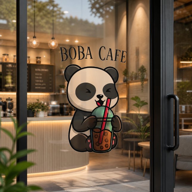 Boba Tea , Bubble milk tea Window Cling (Creator Uploaded)
