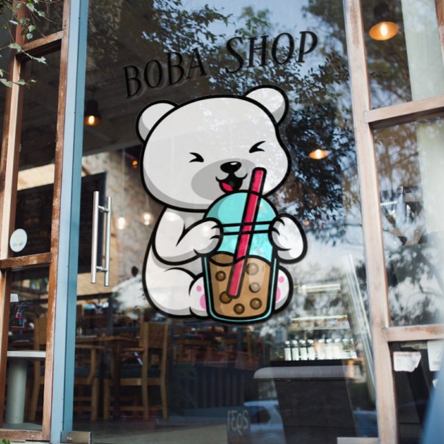 Boba Tea , Bubble milk tea Window Cling (Creator Uploaded)