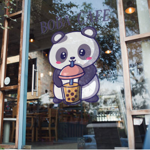 Boba Tea , Bubble milk tea Window Cling