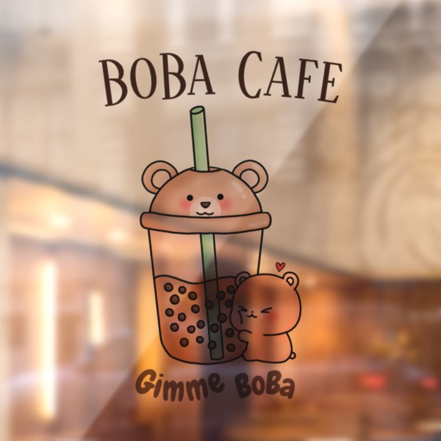 Boba Tea , Bubble milk tea Window Cling (Sheet 2)