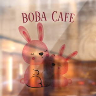Boba Tea , Bubble milk tea Window Cling