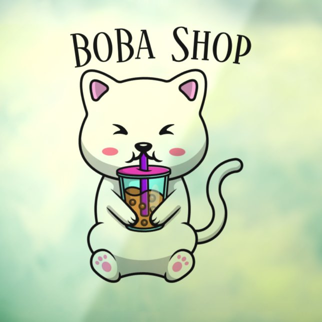Boba Tea , Bubble milk tea Window Cling (Sheet 3)