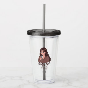 boba tea bubble tea acrylic tumbler