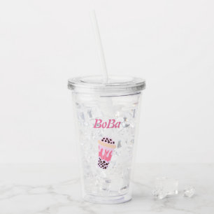 boba tea bubble tea  acrylic tumbler