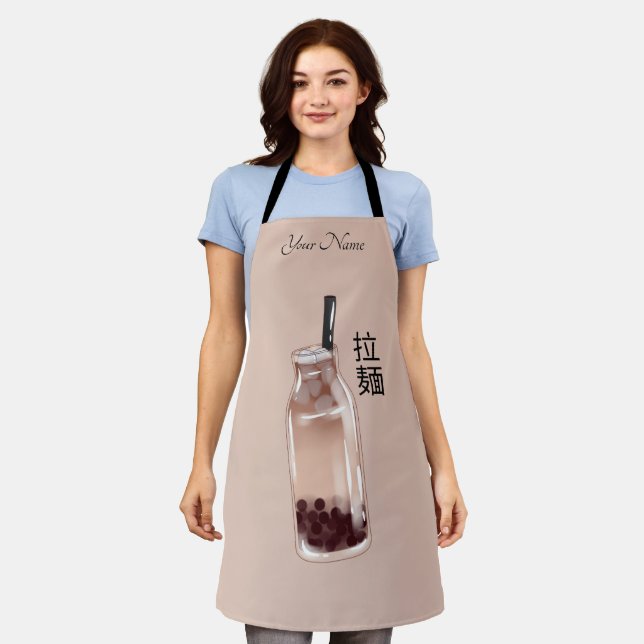 boba tea bubble tea baby  apron (Worn)