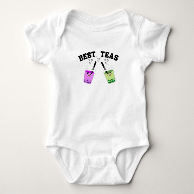 boba tea bubble tea baby bodysuit (Front)