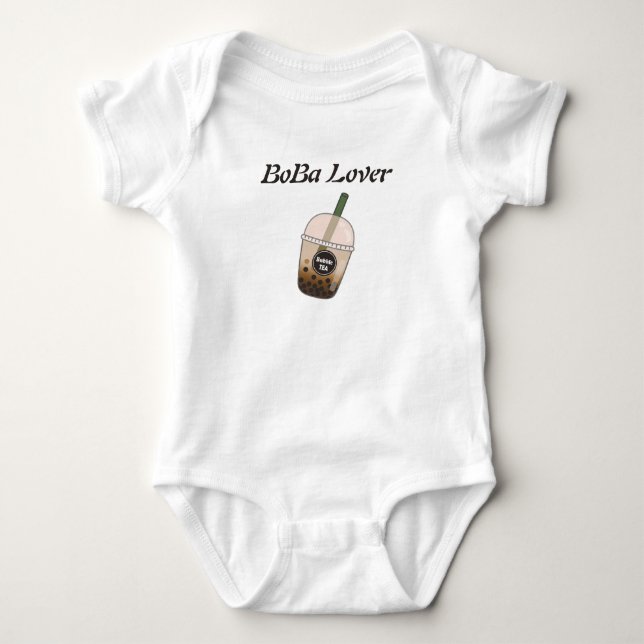 boba tea bubble tea  baby bodysuit (Front)