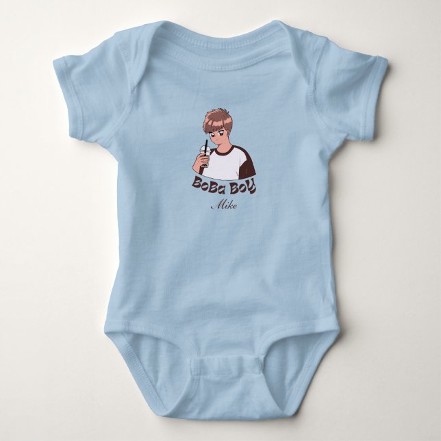 boba tea bubble tea  baby bodysuit (Front)