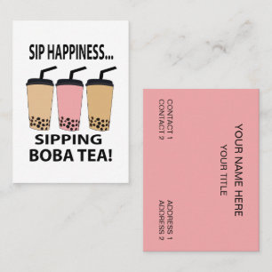 Boba Tea Bubble Tea Boba Tea Cafe Business Card