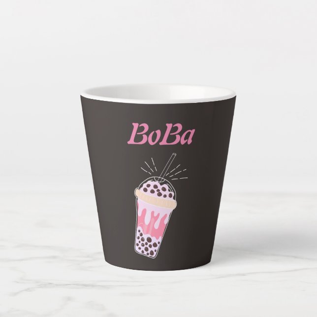 boba tea bubble tea latte mug (Front)
