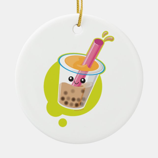 Boba Tea Ceramic Tree Decoration (Front)