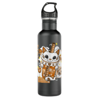 Boba Tea Cute Cat Bubble Tea Kawaii Anime Japanese 710 Ml Water Bottle