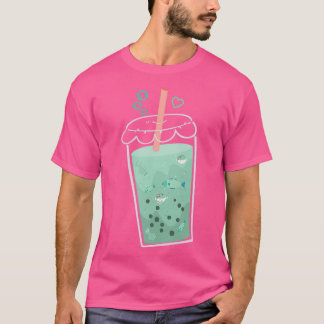 Boba Tea Fish Ocean Trouts and Puffers Blowfish in T-Shirt
