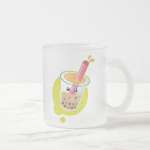 Boba Tea Frosted Glass Coffee Mug