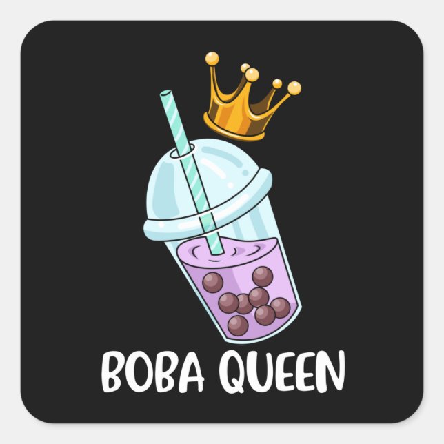Boba Tea Gift Girls Bubble Tea Gift Women Boba Square Sticker (Front)