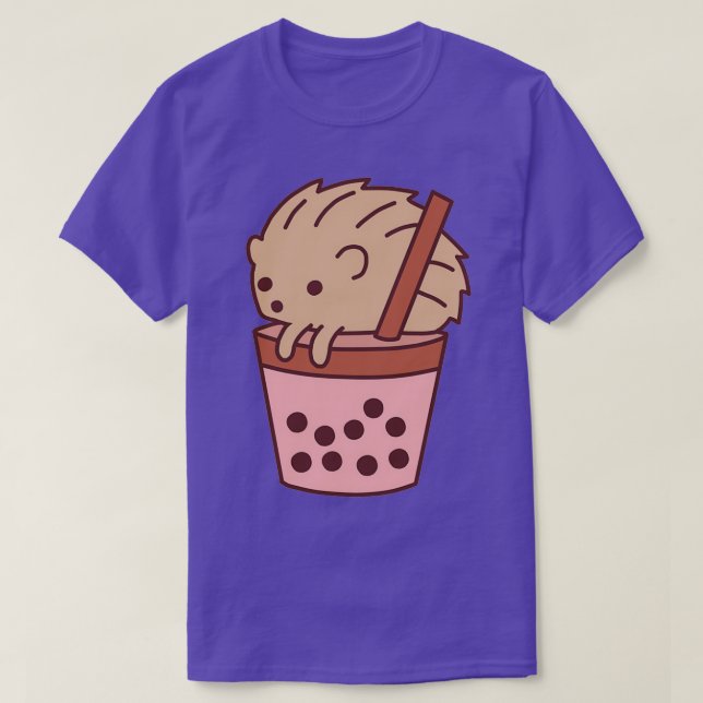 Boba Tea Hedgehog T-Shirt (Design Front)