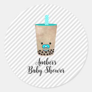 Boba Tea Inspired Customised Baby Shower Sticker