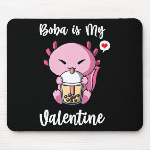 Boba Tea is My Valentine Axolotl Anti Valentines D Mouse Mat