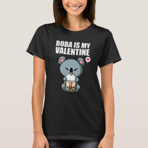 Boba Tea is My Valentine Koala Bear Anti Valentine T-Shirt
