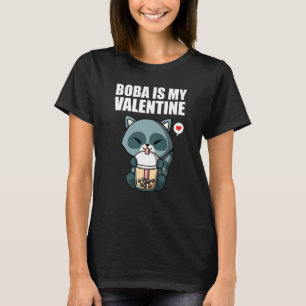 Boba Tea is My Valentine Raccoon Anti Valentines D T-Shirt