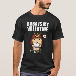 Boba Tea is My Valentine Samurai Anti Valentines D T-Shirt
