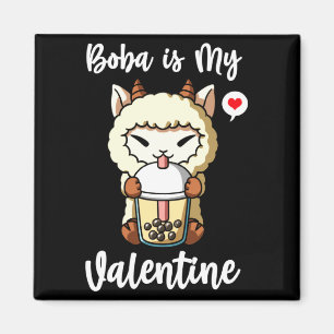 Boba Tea Is My Valentine Sheep Anti Valentines Day Magnet