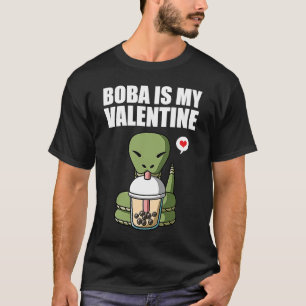 Boba Tea is My Valentine Snake Anti Valentines Day T-Shirt