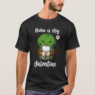 Boba Tea is My Valentine Turtle Anti Valentines Da T-Shirt