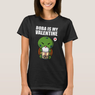 Boba Tea is My Valentine Turtle Anti Valentines Da T-Shirt