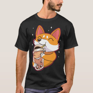Boba Tea Kawaii Corgi Drinking witchcraft amadeus T-Shirt