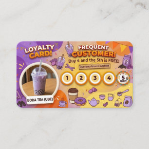 boba tea - Loyalty Local shop  Business Card