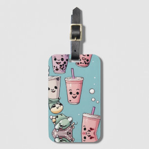 boba tea luggage tag