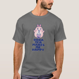 Boba Tea Makes Me Happy Cute Bubble Milk Tea Japan T-Shirt