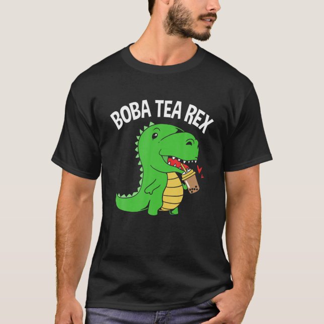 Boba Tea Rex Boba Dinosaur T-Shirt (Front)